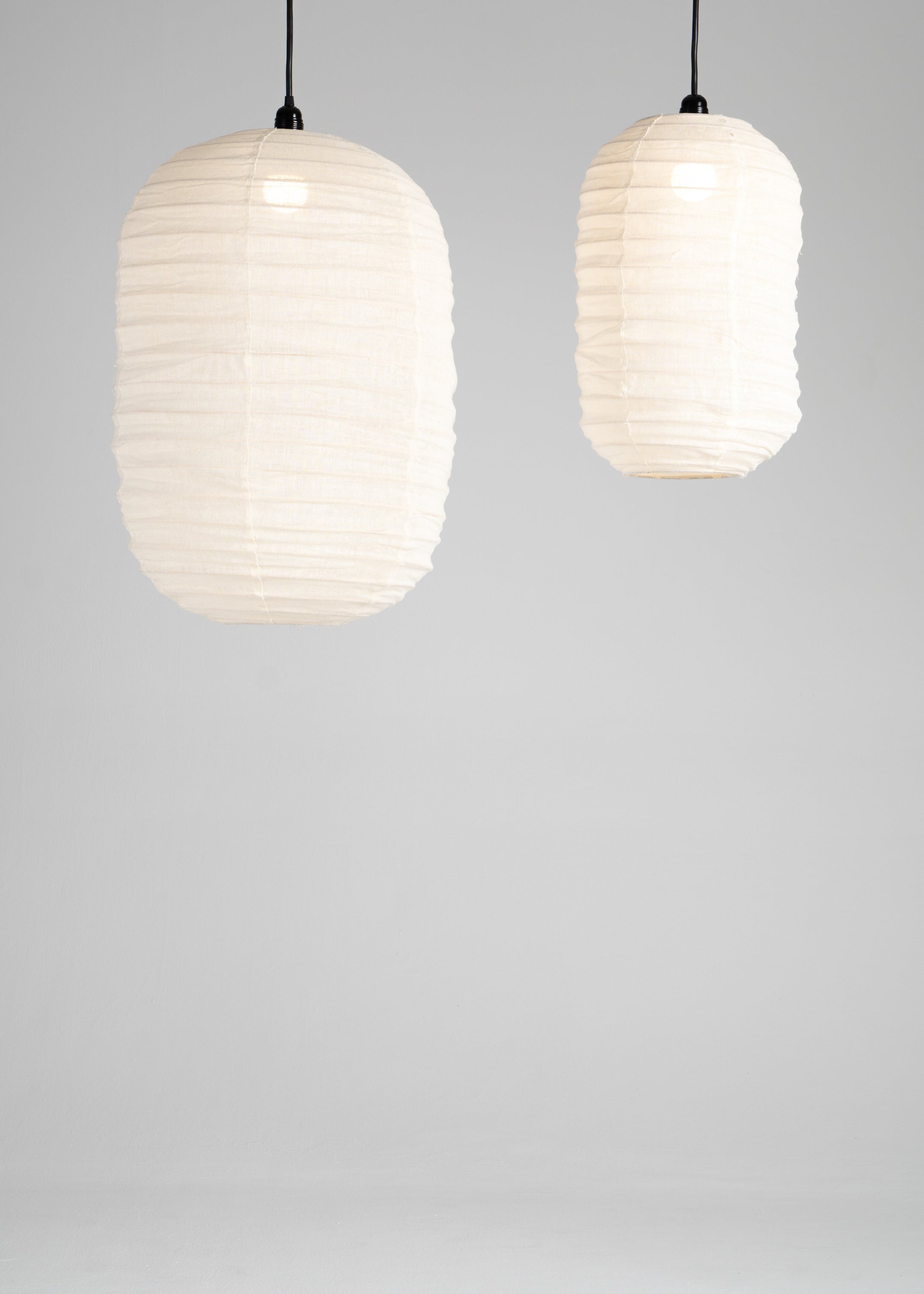 Shanti Linen Lantern / Off  White / Large