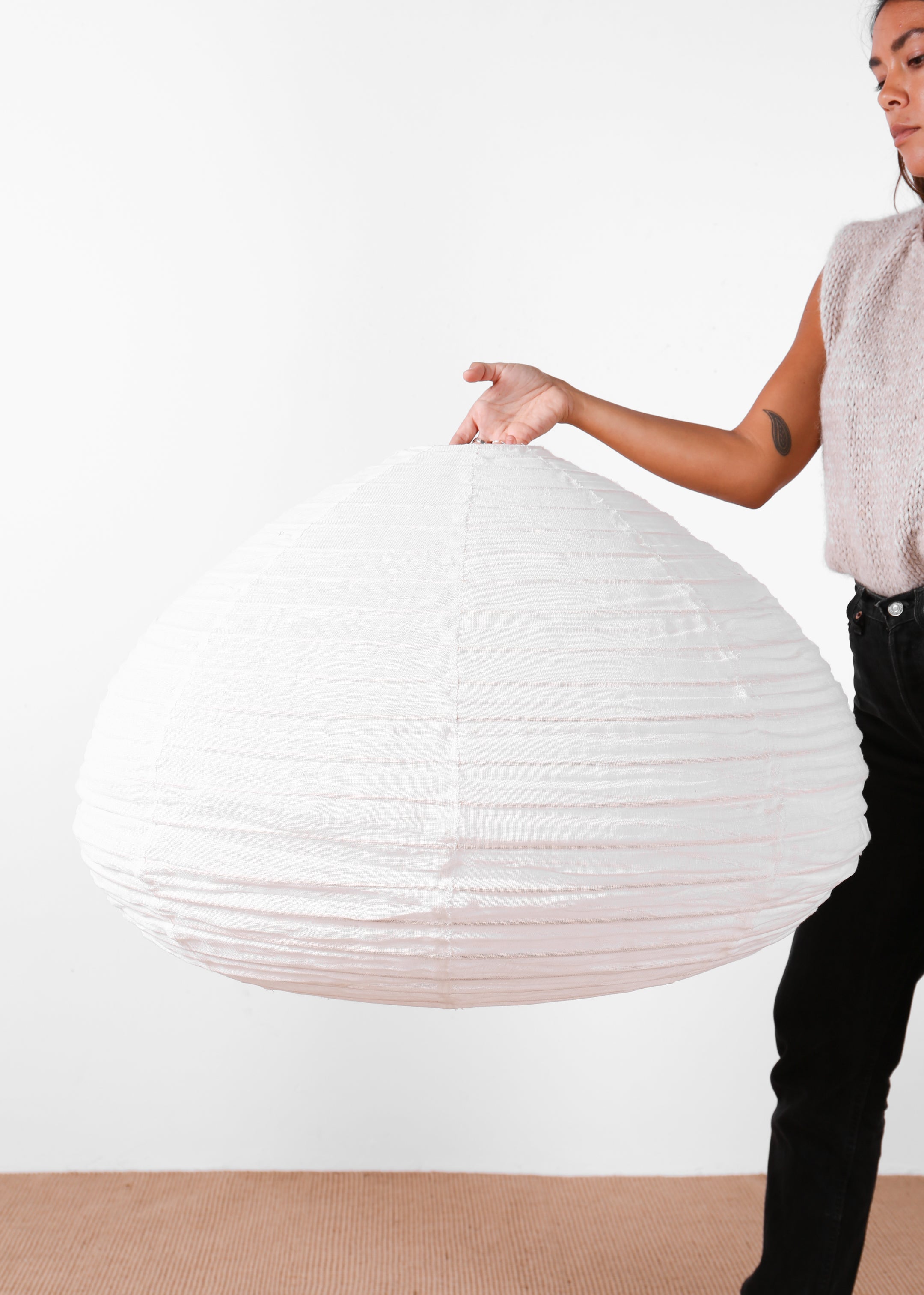 Cuba Linen Lantern / Off  White / 80cm